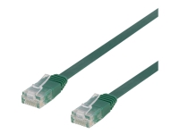 DELTACO – Patch-kabel – RJ-45 (hane) till RJ-45 (hane) – 5 m – UTP – CAT 6 – platt – grön