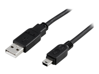 DELTACO USB-26S – USB-kabel – USB (hane) till mini-USB typ B (hane) – USB 2.0 – 2 m – svart