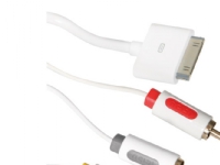 ICIDU – Kabel för video / ljud – sammansatt video/ljud – Apple Dock hane till RCA x 3 hane – 2 m – vit