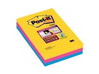 Post-it blok Super Sticky ass. linieret 101x152mm 3blk/pak Papir & Emballasje - Blokker & Post-It - Notatbøker