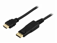 DELTACO DP-3010 - Adapterkabel - DisplayPort til HDMI-kabel - 1 m - sort PC tilbehør - Kabler og adaptere - Videokabler og adaptere