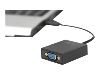 DIGITUS USB 3.0 to VGA Adapter - Ekstern videoadapter - USB 3.0 - VGA - svart PC-Komponenter - Skjermkort & Tilbehør - USB skjermkort