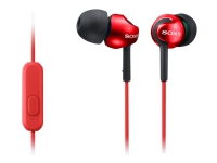 Sony MDR-EX110AP – Hörlurar med mikrofon – inuti örat – kabelansluten – 3,5 mm kontakt – röd