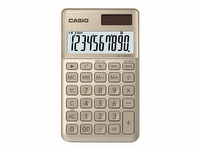 Casio SL-1000SC – Miniräknare – 10 siffror – solpanel batteri – guld