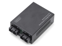 DIGITUS Professional DN-82024 – Medieomvandlare – 100Mb LAN – 100Base-FX – SC-läge (multi-mode) / SC enkelläge – upp till 20 km – 1310 nm