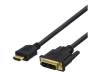 DELTACO HDMI-110D – Adapterkabel – HDMI hane till DVI hane – 1 m – svart