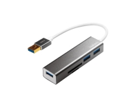 LogiLink UA0306, USB 3.2 Gen 1 (3.1 Gen 1) Type-A, Sølv, Hvit, MicroSD (TransFlash), SD, USB 3.2 Gen 1 (3.1 Gen 1) Type-A, 0,15 m PC tilbehør - Kabler og adaptere - USB Huber