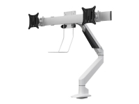 Multibrackets M VESA Gas Lift Arm w. Duo Crossbar 2 – Monteringssats (vridbar arm bordsfäste tvärstag) – för 2 LCD-bildskärmar – aluminium – vit – skärmstorlek: 15-32