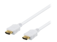 DELTACO HDMI-1070AD – HDMI-kabel med Ethernet – HDMI hane till HDMI hane – 10 m – vit – stöd för 4K