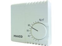 MAICO Hygrostat HY 230, elektronisk fugtmåling, med drejeknap på front til af-/befugtning. IP30, arbejdsområde 20-80% RH. Mål 71x71x27 mm.