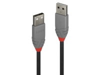 Lindy 36692, 1 m, USB A, USB A, USB 2.0, 480 Mbit/s, Sort, Grå PC tilbehør - Kabler og adaptere - Datakabler