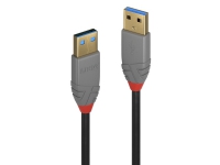 Lindy 36753, 3 m, USB A, USB A, USB 3.2 Gen 1 (3.1 Gen 1), 5000 Mbit/s, Sort, Grå PC tilbehør - Kabler og adaptere - Datakabler
