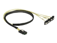 Delock - SATA/SAS-kabel - SAS 6Gbit/s - mini-SAS (SFF-8087) (P) till SATA (R) vinklad - 50 cm