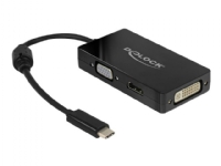 Delock - Ekstern videoadapter - USB-C - DVI, HDMI, VGA - svart PC-Komponenter - Skjermkort & Tilbehør - USB skjermkort
