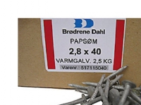 Tagpapsøm 2,8x40 varmgavl - Ca. 932stk. 2,5kg