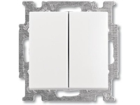 ABB-basic55 Dobbelt korrespondanceafbryder, mat hvid, 10A, 1modul, leveres inklusive tangenter