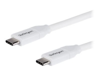 StarTech.com USB C to USB C Cable – 6 ft / 2m – 5A PD – M/M – White – USB 2.0 – USB-IF Certified – USB Type C Cable – USB C Charging Cable (USB2C5C2MW) – USB-kabel – 24 pin USB-C (hane) till 24 pin USB-C (hane) – Thunderbolt 3 / USB 2.0 – 5 A – 2 m – vit