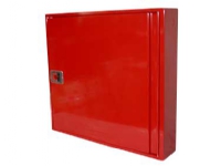 Falck slangeskab 795x795x150mm - Rød Ral 3000. 30m 1""' slange. 3SW m/vinde på svingarm'