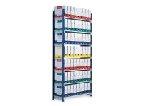 Stålreol Paperflow® 200x100x35 cm blå/lyseblå - til lager og opbevaring interiørdesign - Oppbevaringsmøbler - Bokhylle