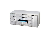 Skuffemodul Paperflow® med 12 skuffer, grå - H:35 x B:85,8 x D:34,2 cm interiørdesign - Tilbehør - Skillevegger