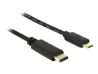 Bilde av Delock - Usb-kabel - 24 Pin Usb-c (hann) Til Micro-usb Type B (hann) - Usb 2.0 - 3 A - 2 M - Svart