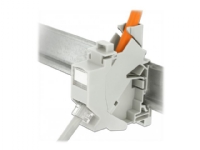 Delock Keystone Mounting for DIN rail with dust cover – Chassi med modulär insättning – kan monteras på DIN-skena – vit – 1 port