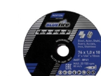 Skärskiva 76×1,0x10mm – Norton Bluefire t/stål och rostfritt.max 20150 rpm/80m/sek