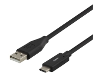 Produktfoto för Deltaco USB-C till USB-A kabel, 1m, USB 2.0 - Svart