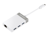 TRENDnet TUC-ETGH3 - Nettverksadapter - USB-C - 1000Base-T x 1 + USB 3.0 x 3
