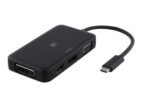DELTACO USBC-MULTI - Ekstern videoadapter - USB-C 3.1 - DVI, HDMI, DisplayPort, VGA - sortering PC-Komponenter - Skjermkort & Tilbehør - USB skjermkort