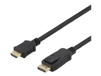 DELTACO DP-HDMI1100 – Adapterkabel – DisplayPort han til HDMI han – 10 m – sort