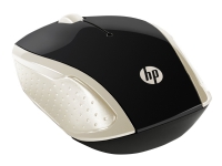 HP 200 - Mus - høyre- og venstrehåndet - optisk - trådløs - 2.4 GHz - USB trådløs mottaker - silkegull