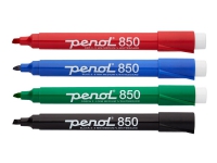 Penol 850 - Markør - for whiteboard - svart, rød, blå, grønn - alkoholbasert blekk - 2-5 mm - medium (en pakke 4) Skriveredskaper - Markør - Whiteboardmarkør