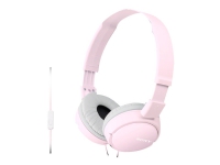 Sony MDR-ZX110AP – Hörlurar med mikrofon – fullstorlek – kabelansluten – 3,5 mm kontakt – rosa