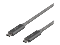 DELTACO USBC-1412M – USB-kabel – USB-C (hane) till USB-C (hane) – USB 3.1 Gen 2 – 5 A – 1 m – USB-strömleverans (5A 100W) – rymdgrå