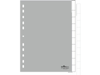 Durable 6441, Blank faneindeks, Polypropylen (PP), Grå, Portrett, A4, 230 mm Arkivbokser