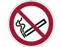 Bilde av Advarselsklistermærke Rygning Forbudt Ø43cm 0,4 Mm Hvid/rød