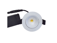 NORDTRONIC Velia Low Profile LED 5,5W 220-240V 3000K CRI>95 kipvinkel 30° IP44, Mat Hvid, Rund Belysning - Innendørsbelysning - Innbyggings-spot