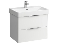 Laufen Base hvid vaskeskab med to skuffer – mål: H53 x B66,5 x D44 cm. Håndvask #626946000 bestilles særskilt.