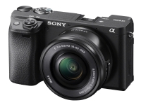 Produktfoto för Sony a6400 ILCE-6400L - Digitalkamera - spegellöst - 24.2 MP - APS-C - 4 K / 30 fps - 3x optisk zoom 16-50 mm lins - Wi-Fi, NFC, Bluetooth - svart