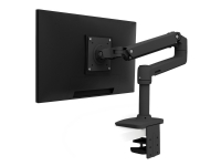 Ergotron LX Desk Monitor Arm - Monteringssats (vridbar arm, bordsfäste, kransmontrad bas, 7-tums stång, förlängningsdel) - för LCD-display - aluminium - mattsvart - skärmstorlek: upp till 34 tum - skrivbord