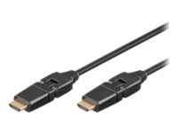 MicroConnect High Speed HDMI with Ethernet – HDMI-kabel med Ethernet – HDMI hane till HDMI hane – 2 m – 360° vridbar kontakt