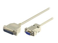 MicroConnect - Seriell/parallell kabel - DB-9 (hona) till DB-25 (hane) - 3 m - grå