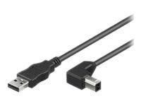 MicroConnect USB 2.0 – USB-kabel – USB Type B (han) til USB (han) – USB 2.0 – 5 m – 90° stikforbindelse