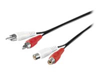 MicroConnect – Ljudkabel – RCA hane till RCA hona – 3 m