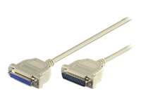 MicroConnect – Seriell/parallell kabel – DB-25 (hane) till DB-25 (hona) – 10 m