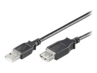 MicroConnect USB 2.0 – USB-förlängningskabel – USB (hona) till USB (hane) – USB 2.0 – 1.8 m – svart