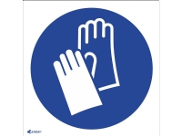 Selvklebende varselskilt /Bruk håndbeskyttelse med signatur/ IM/009/1/C1/F Klær og beskyttelse - Sikkerhetsutsyr - Skilter & Sikekrhetsmerking