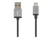 DELTACO MICRO-113F – USB-kabel – USB (hane) till mikro-USB typ B (hane) – 2 m – svart