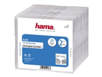 Hama - Tynn CD-oppbevaringseske - kapasitet: 2 CD - gjennomsiktig (en pakke 25) PC-Komponenter - Harddisk og lagring - Medie oppbevaring